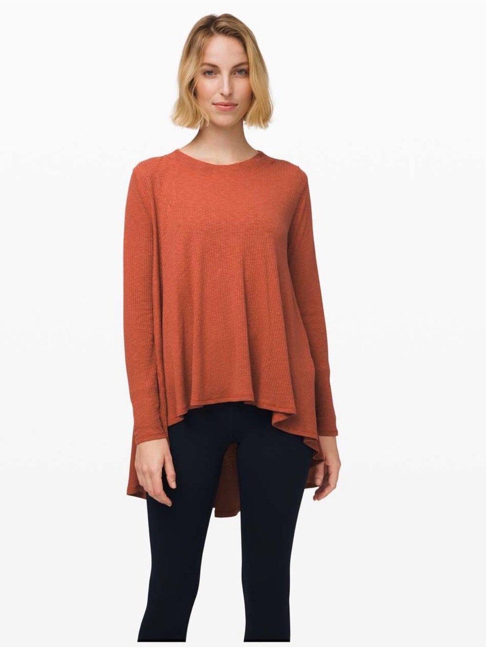 lululemon Rest Less Long Sleeve Tunic Top Size XS Rustic Clay